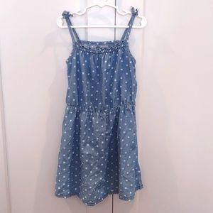 Girls polka dot denim dress